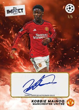 2023-24 TOPPS Impact UEFA Club Competitions Soccer Cards - Autograph Card Kobbie Mainoo