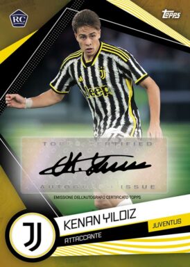 2023-24 TOPPS Juventus Official Fan Set Soccer Cards - Base Autograph Kenan Yildiz