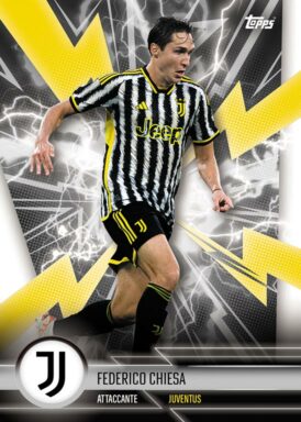 2023-24 TOPPS Juventus Official Fan Set Soccer Cards - Super Electric Insert Federico Chiesa