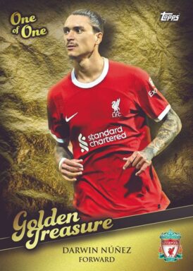 2023-24 TOPPS Liverpool FC Official Fan Set Soccer Cards - Golden Treasure Insert Darwin Nunez