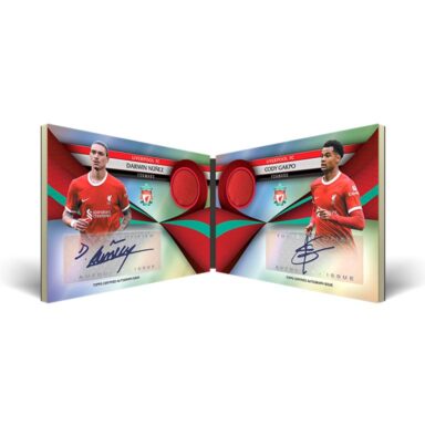 2023-24 TOPPS Liverpool FC Official Team Set Soccer Cards - Autograph Relic Book Card Darwin Nunez / Cody Gakpo