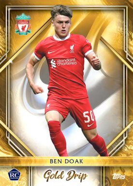 2023-24 TOPPS Liverpool FC Official Team Set Soccer Cards - Gold Drip Ben Doak