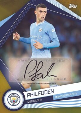 2023-24 TOPPS Manchester City FC Official Fan Set Soccer Cards - Base Autograph Phil Foden