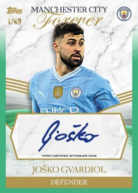 2023-24 TOPPS Manchester City Forever Soccer Cards - First Team Autograph Josko Gvardiol