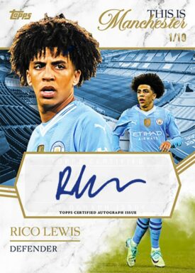 2023-24 TOPPS Manchester City Forever Soccer Cards - This is Manchester Autograph Rico Lewis