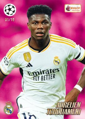 2023-24 TOPPS Merlin Heritage UEFA Club Competitions Soccer Cards - Base Parallel Aurélien Tchouameni