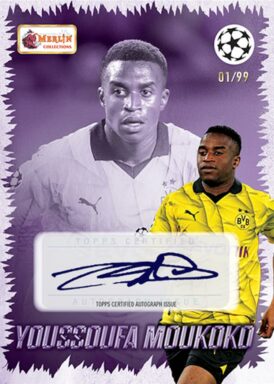 2023-24 TOPPS Merlin Heritage UEFA Club Competitions Soccer Cards - Young Guns Autograph Youssoufa Moukoko
