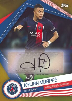 2023-24 TOPPS Paris Saint-Germain Official Fan Set Soccer Cards - Base Autograph Kylian Mbappé