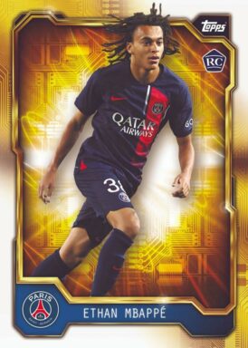 2023-24 TOPPS Paris Saint-Germain Official Fan Set Soccer Cards - Golden Future Insert Ethan Mbappé