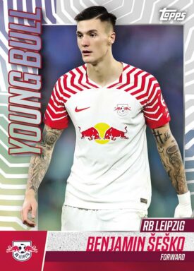 2023-24 TOPPS RB Leipzig 100% Official Team Set Soccer Cards - Young Bull Insert Benjamin Sesko