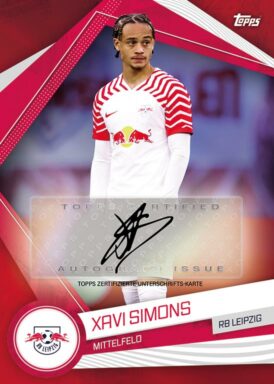 2023-24 TOPPS RB Leipzig Official Fan Set Soccer Cards - Base Autograph Xavi Simons