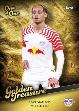 2023-24 TOPPS RB Leipzig Official Fan Set Soccer Cards - Golden Treasure Insert Xavi Simons