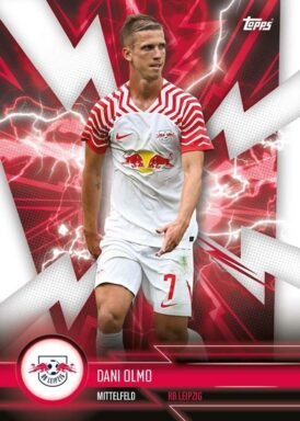 2023-24 TOPPS RB Leipzig Official Fan Set Soccer Cards - Super Electric Insert Dani Olmo