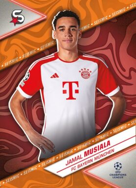 2023-24 TOPPS Superstars UEFA Club Competitions Soccer Cards - Base Card Seismic Parallel Jamal Musiala
