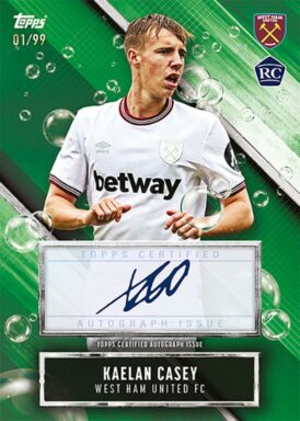 2023-24 TOPPS West Ham United Official Team Set Soccer Cards - Academy of Football Autograph Kaelan Casey