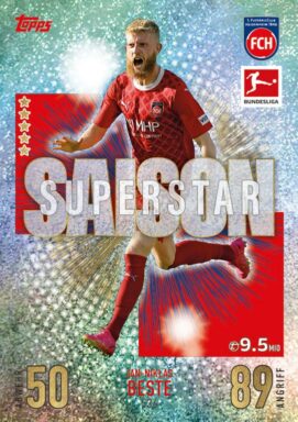 TOPPS Bundesliga Match Attax Extra 2023/24 Trading Card Game - Saison Superstar Jan-Niklas Beste