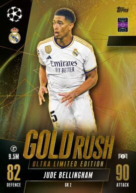 TOPPS UEFA Club Competitions Match Attax 2023/24 Trading Card Game - Gold Rush Ultra Limited Edition Card
