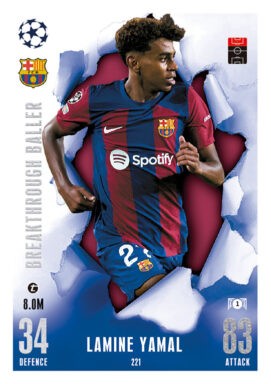 TOPPS UEFA Club Competitions Match Attax Extra 2023/24 Trading Card Game - Breakthrough Baller Lamine Yamal