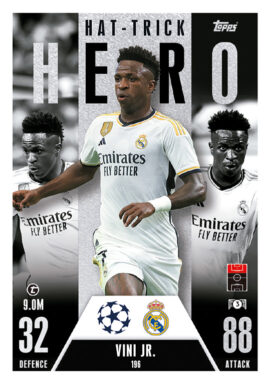 TOPPS UEFA Club Competitions Match Attax Extra 2023/24 Trading Card Game - Hat-trick Hero Vini Jr.
