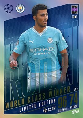 TOPPS UEFA Club Competitions Match Attax Extra 2023/24 Trading Card Game - Limited Edition Rodri