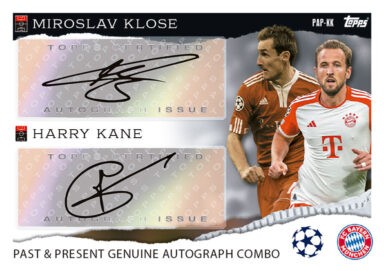 TOPPS UEFA Club Competitions Match Attax Extra 2023/24 Trading Card Game - Past & Present Genuine Autograph Combo Miroslav Klose / Harry Kane