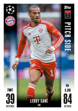 TOPPS UEFA Club Competitions Match Attax Extra 2023/24 Trading Card Game - Pitch Side Leroy Sané