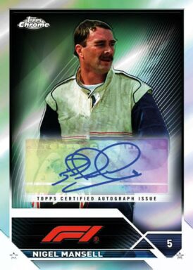 2023 TOPPS Chrome Formula 1 Racing Cards - Base Autograph Nigel Mansell