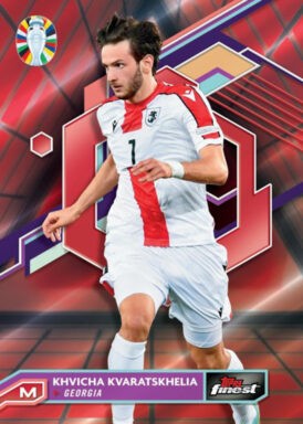 2023 TOPPS Finest Road to UEFA Euro 2024 Soccer Cards - Base Parallel Khvicha Kvaratskhelia