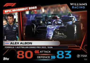 Topps F1 Turbo Attax 2023 Trading Card Game - Epic Moment Alex Albon