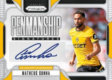 2024-25 PANINI Prizm Premier League Soccer Cards - Penmanship Signatures Matheus Cunha