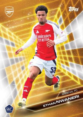 2024-25 TOPPS Arsenal FC Official Fan Set Soccer Cards - Golden Future Insert Ethan Nwaneri