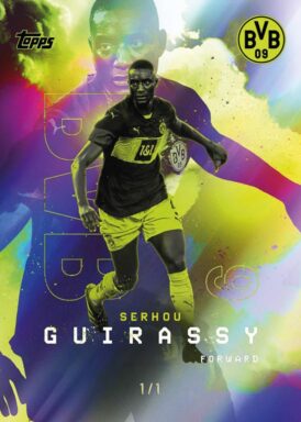 2024-25 TOPPS Borussia Dortmund Official Team Set Soccer Cards - Black & Yellow Fusion Insert Serhou Guirassy