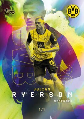 2024-25 TOPPS Borussia Dortmund Official Team Set Soccer Cards - Black & Yellow Fusion Insert Julian Ryerson