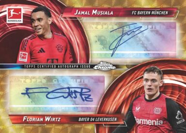 2024-25 TOPPS Chrome Bundesliga Soccer Cards - Dual Autograph Jamal Musiala / Florian Wirtz