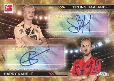 2024-25 TOPPS Chrome Bundesliga Soccer Cards - History is now Dual Autograph Card Erling Haaland / Harry Kane