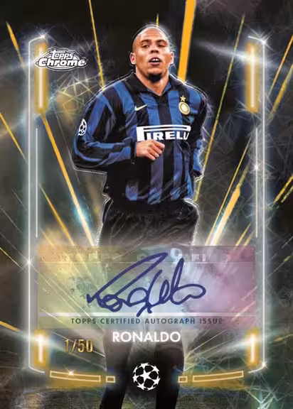 Carte Auto Ronald Araujo - Topps Chrome UEFA 2024 - Lava Black Refractor /10 - Auto Sticker