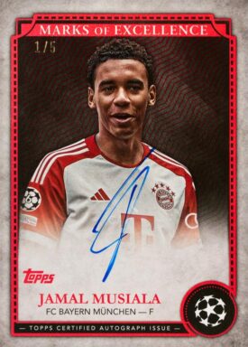 2024-25 TOPPS Chrome UEFA Club Competitions Soccer Cards - Marks of Excellence Autograph Card Jamal Musiala