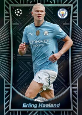 2024-25 TOPPS Chrome UEFA Club Competitions Soccer Cards - Shadow Etch Insert Card Erling Haaland