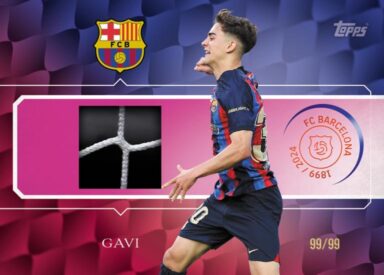 2024-25 TOPPS FC Barcelona 125 Years Anniversary Soccer Cards - Camp Nou Goal Net Relic Gavi