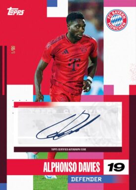 2024-25 TOPPS FC Bayern München Official Team Set Soccer Cards - Base Autograph Card Alphonso Davies