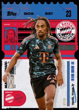 2024-25 TOPPS FC Bayern München Official Team Set Soccer Cards - Base Card Travel Titans Sacha Boey