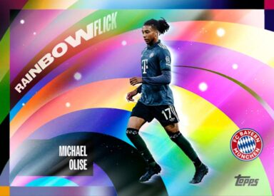 2024-25 TOPPS FC Bayern München Official Team Set Soccer Cards - Rainbow Flick Insert Card Michael Olise