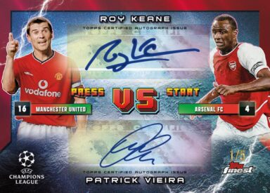 2024-25 TOPPS Finest UEFA Club Competitions Soccer Cards - Finest Dual Rivals Autograph Card Roy Keane / Patrick Vieira