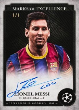 2024-25 TOPPS Finest UEFA Club Competitions Soccer Cards - Marks of Excellence 2023/24 Autograph Lionel Messi
