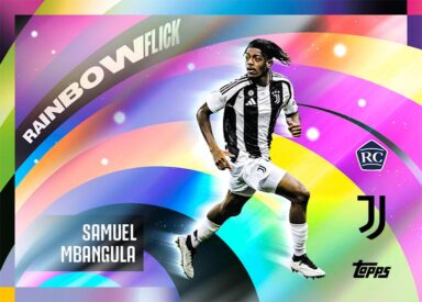 2024-25 TOPPS Juventus Official Team Set Soccer Cards - Rainbow Flick Insert Card Samuel Mbangula
