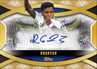 2024-25 TOPPS Palatial Real Madrid C.F. Soccer Cards - Santiago Bernabéu Ovatiaon Autograph Card Rodrygo