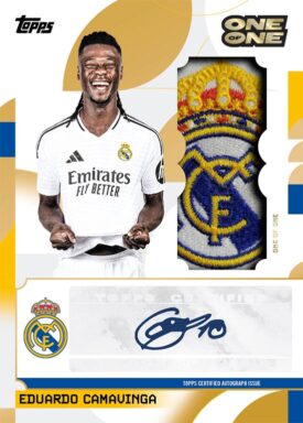 2024-25 TOPPS Real Madrid C.F. Official Team Set Soccer Cards - Club de Fútbol Autograph Relic Card Eduardo Camavinga