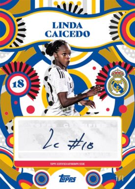 2024-25 TOPPS Real Madrid C.F. Official Team Set Soccer Cards - Flamenco Flare Autograph Card Linda Caicedo