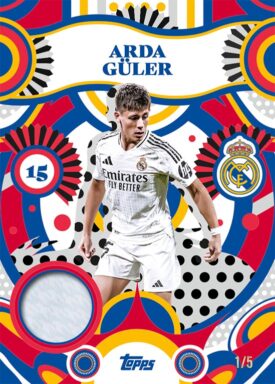 2024-25 TOPPS Real Madrid C.F. Official Team Set Soccer Cards - Flamenco Flare Relic Card Arda Güler