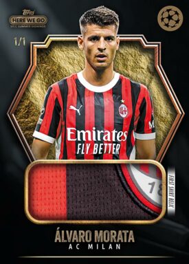 2024-25 TOPPS Summer Signings Here We Go by Fabrizio Romano UEFA Club Competitions Soccer Cards - First Shirt Relic Alvaro Morata